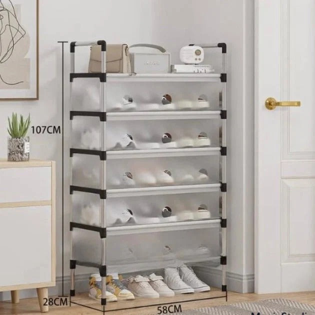 Stackable Shoe Cabinet with Dustproof Cover