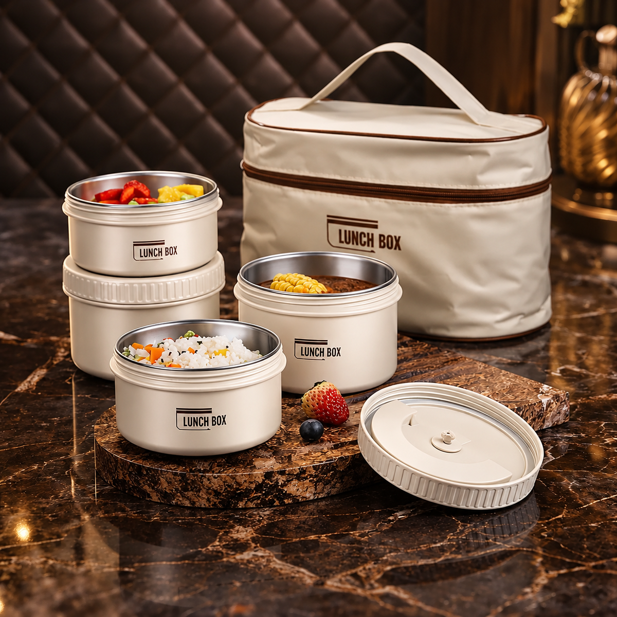 Portable Lunch Box With Insulated Bag
