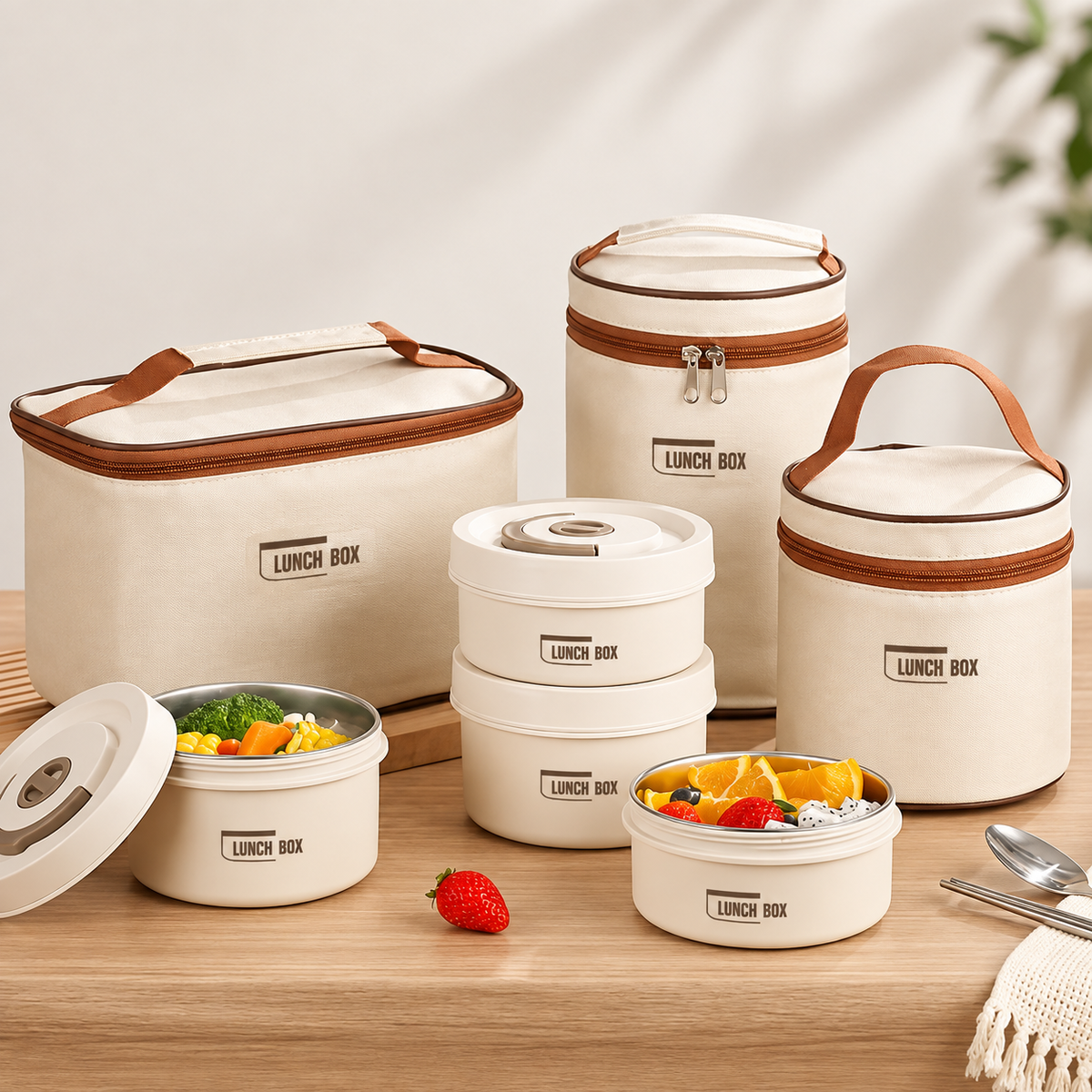 Portable Lunch Box With Insulated Bag