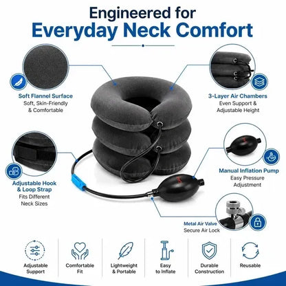 Cervical Spine Traction Neck Pillow – Adjustable Inflatable Neck Support Collar